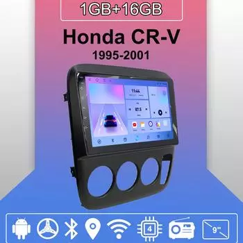 Автомобильное радио Android Auto Carplay для Honda CR-V 1995-2001, мультимедийный проигрыватель, головное устройство, стерео, GPS-навигация, BT, WIFI, 1+16 ГБ 1+16GB