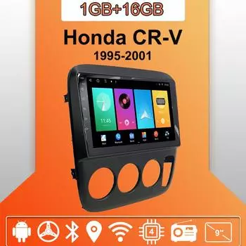 Автомобильное радио Android Auto Carplay для Honda CR-V 1995-2001, мультимедийный проигрыватель, головное устройство, стерео, GPS-навигация, BT, WIFI, 1+16 ГБ 1+16GB