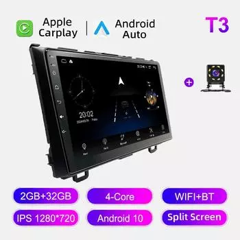 Автомобильное радио Android Auto Carplay для Honda CR-V III 2007-2012 Мультимедийный проигрыватель Головное устройство Стерео GPS Навигация BT WIFI 2+32 ГБ 1+16GB