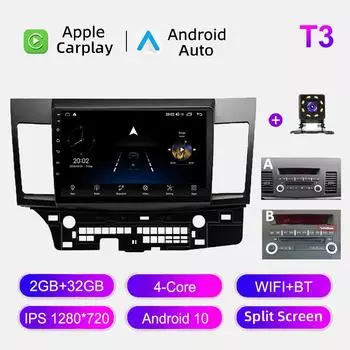 Автомобильное радио Android Auto Carplay для Mitsubishi Lancer 2008-2015, мультимедийный проигрыватель, головное устройство, стерео, GPS-навигация, BT WIFI 2+32 ГБ 1+16GB,A