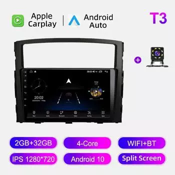 Автомобильное радио Android Auto Carplay для Mitsubishi Pajero 2006-2014, мультимедийный проигрыватель, головное устройство, стерео, GPS-навигация, BT WIFI 2+32 ГБ 1+16GB,A