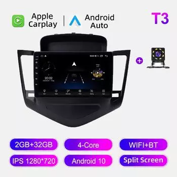 Автомобильное радио Android Auto Carplay для Chevrolet Cruze 2008-2012, мультимедийный проигрыватель, головное устройство, стерео, GPS-навигация, BT WIFI 2+32 ГБ 1+16GB