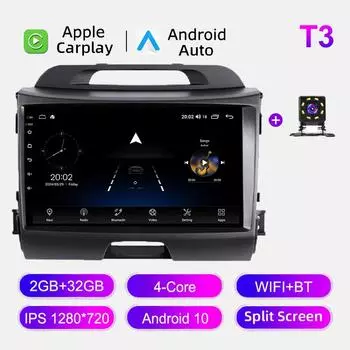 Автомобильное радио Android Auto Carplay для KIA Sportage 3 2010-2015 Мультимедийный проигрыватель Головное устройство Стерео GPS Навигация BT WIFI 2+32 ГБ 1+16GB