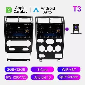 Автомобильное радио Android Auto Carplay для Ford Mondeo 3 2004-2007, мультимедийный проигрыватель, головное устройство, стерео, GPS-навигация, BT WIFI 2+32 ГБ 1+16GB,B