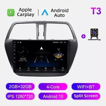 Автомобильное радио Android Auto Carplay для Suzuki SX4 2014-2021, мультимедийный проигрыватель, головное устройство, стерео, GPS-навигация, BT WIFI 2+32 ГБ 1+16GB