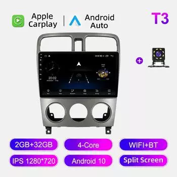 Автомобильное радио Android Auto Carplay для Subaru Forester II 2002-2007, мультимедийный проигрыватель, головное устройство, стерео, GPS-навигация, BT WIFI 2+32 ГБ 1+16GB