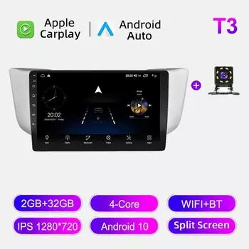 Автомобильное радио Android Auto Carplay для Lexus RX300 RX330 RX350 2003-2009 Мультимедийный проигрыватель Головное устройство Стерео GPS Навигация BT WIFI 2+32 ГБ 1+16GB