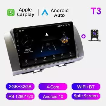 Автомобильное радио Android Auto Carplay для Toyota bB 2006-2016, мультимедийный проигрыватель, головное устройство, стерео, GPS-навигация, BT WIFI 2+32 ГБ 1+16GB