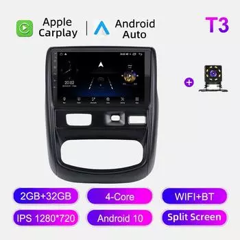 Автомобильное радио Android Auto Carplay для Renault Duster 1 2010-2015 Мультимедийный проигрыватель Головное устройство Стерео GPS Навигация BT WIFI 2+32 ГБ 1+16GB