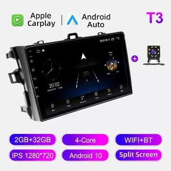 Автомобильное радио Android Auto Carplay для Toyota Corolla Axio Fielder E140 2006-2012, мультимедийный проигрыватель, головное устройство, стерео, GPS-навигация, BT WIFI 2+32 ГБ 1+16GB