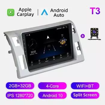 Автомобильное радио Android Auto Carplay для Toyota Estima 2006-2015, мультимедийный проигрыватель, головное устройство, стерео, GPS-навигация, BT WIFI 2+32 ГБ 1+16GB