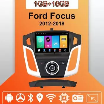 Автомобильное радио Android Auto Carplay для Ford Focus 2012-2018, мультимедийный проигрыватель, головное устройство, стерео, GPS-навигация, BT WIFI 1+16 ГБ 1+16GB