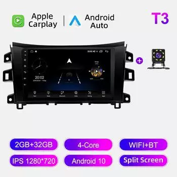 Автомобильное радио Android Auto Carplay для Nissan NAVARA NP300 2016-2018, мультимедийный проигрыватель, головное устройство, стерео, GPS-навигация, BT WIFI 2+32 ГБ 1+16GB