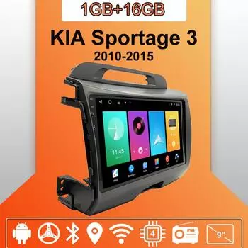 Автомобильное радио Android Auto Carplay для KIA Sportage 3 2010-2015 Мультимедийный проигрыватель Головное устройство Стерео GPS Навигация BT WIFI 1+16 ГБ 1+16GB