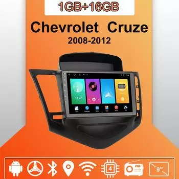 Автомобильное радио Android Auto Carplay для Chevrolet Cruze 2008-2012, мультимедийный проигрыватель, головное устройство, стерео, GPS-навигация, BT WIFI 1+16 ГБ 1+16GB