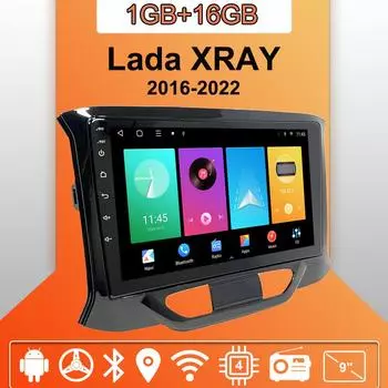 Автомобильное радио Android Auto Carplay для Lada XRAY 2016-2022, мультимедийный проигрыватель, головное устройство, стерео, GPS-навигация, BT WIFI 1+16 ГБ 1+16GB