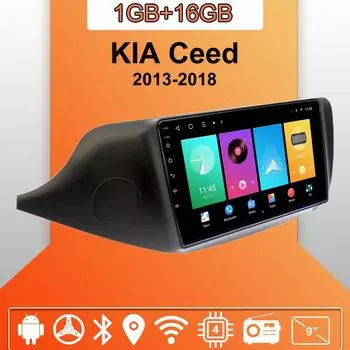 Автомобильное радио Android Auto Carplay для KIA Ceed 2013-2018, мультимедийный проигрыватель, головное устройство, стерео, GPS-навигация, BT, WIFI 1+16 ГБ 1+16GB