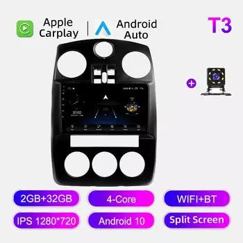 Автомобильное радио Android Auto Carplay для Chrysler PT Cruiser 2000-2010, мультимедийный проигрыватель, головное устройство, стерео, GPS-навигация, BT WIFI 2+32 ГБ 1+16GB
