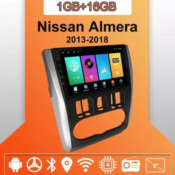 Автомобильное радио Android Auto Carplay для Nissan Almera 2013-2018, мультимедийный проигрыватель, головное устройство, стерео, GPS-навигация, BT, WIFI 1+16 ГБ 1+16GB