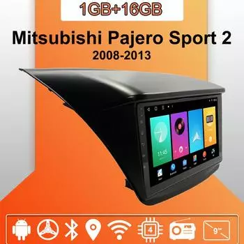 Автомобильное радио Android Auto Carplay для Mitsubishi Pajero Sport 2 2008-2013 Мультимедийный проигрыватель Головное устройство Стерео GPS Навигация BT WIFI 1+16 ГБ 1+16GB