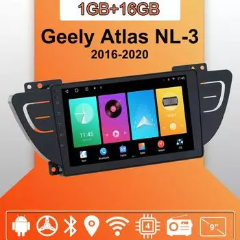 Автомобильное радио Android Auto Carplay для Geely Atlas NL-3 2016-2020, мультимедийный проигрыватель, головное устройство, стерео, GPS-навигация, BT WIFI 1+16 ГБ 1+16GB