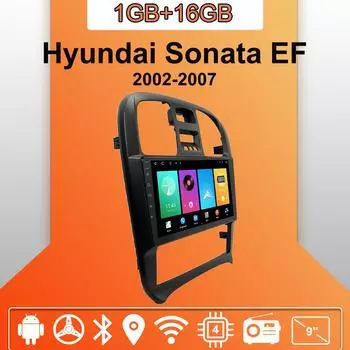 Автомобильное радио Android Auto Carplay для Hyundai Sonata EF 2002-2007, мультимедийный проигрыватель, головное устройство, стерео, GPS-навигация, BT WIFI 1+16 ГБ 1+16GB