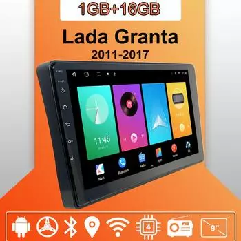 Автомобильное радио Android Auto Carplay для Lada Granta 2011-2017 Мультимедийный проигрыватель Головное устройство Стерео GPS Навигация BT WIFI 1+16 ГБ 1+16GB