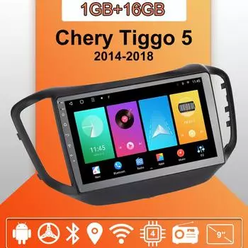 Автомобильное радио Android Auto Carplay для Chery Tiggo 5 2014-2018 Мультимедийный проигрыватель Головное устройство Стерео GPS Навигация BT WIFI 1+16 ГБ 1+16GB