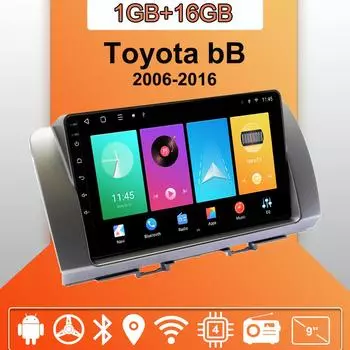 Автомобильное радио Android Auto Carplay для Toyota bB 2006-2016, мультимедийный проигрыватель, головное устройство, стерео, GPS-навигация, BT, WIFI 1+16 ГБ 1+16GB