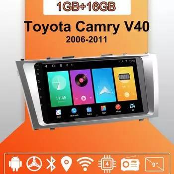 Автомобильное радио Android Auto Carplay для Toyota Camry V40 2006-2011, мультимедийный проигрыватель, головное устройство, стерео, GPS-навигация, BT WIFI 1+16 ГБ 1+16GB