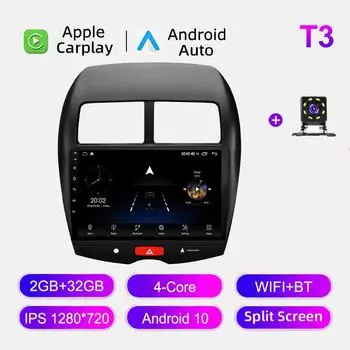 Автомобильное радио Android Auto Carplay для Mitsubishi ASX 1 2010-2016, мультимедийный проигрыватель, головное устройство, стерео, GPS-навигация, BT WIFI 2+32 ГБ 1+16GB