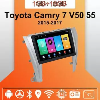 Автомобильное радио Android Auto Carplay для Toyota Camry 7 V50 55 2015-2017 Мультимедийный проигрыватель Головное устройство Стерео GPS Навигация BT WIFI 1+16 ГБ 1+16GB