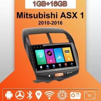 Автомобильное радио Android Auto Carplay для Mitsubishi ASX 1 2010-2016 Мультимедийный проигрыватель Головное устройство Стерео GPS Навигация BT WIFI 1+16 ГБ 1+16GB