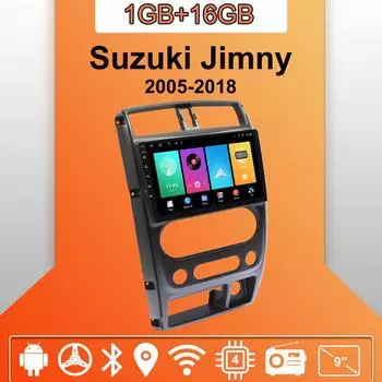 Автомобильное радио Android Auto Carplay для Suzuki Jimny 2005-2018, мультимедийный проигрыватель, головное устройство, стерео, GPS-навигация, BT WIFI 1+16 ГБ 1+16GB