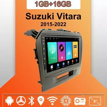 Автомобильное радио Android Auto Carplay для Suzuki Vitara 2015-2022, мультимедийный проигрыватель, головное устройство, стерео, GPS-навигация, BT WIFI 1+16 ГБ 1+16GB