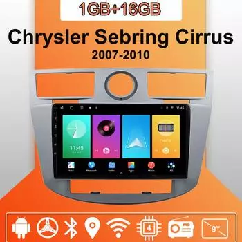 Автомобильное радио Android Auto Carplay для Chrysler Sebring Cirrus 2007-2010, мультимедийный проигрыватель, головное устройство, стерео, GPS-навигация, BT WIFI 1+16 ГБ 1+16GB