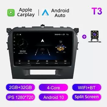Автомобильное радио Android Auto Carplay для Suzuki Vitara 2015-2022, мультимедийный проигрыватель, головное устройство, стерео, GPS-навигация, BT WIFI 2+32 ГБ 1+16GB