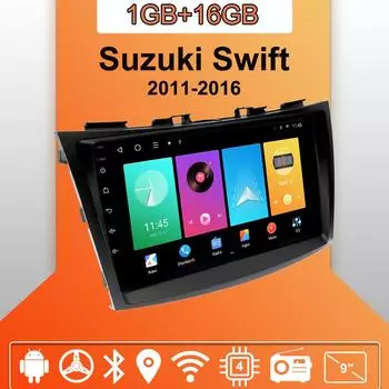 Автомобильное радио Android Auto Carplay для Suzuki Swift 2011-2016, мультимедийный проигрыватель, головное устройство, стерео, GPS-навигация, BT WIFI 1+16 ГБ 1+16GB