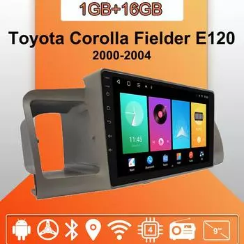 Автомобильное радио Android Auto Carplay для Toyota Corolla Fielder E120 2000-2004, мультимедийный проигрыватель, головное устройство, стерео, GPS-навигация, BT WIFI 1+16 ГБ 1+16GB