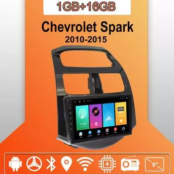 Автомобильное радио Android Auto Carplay для Chevrolet Spark 2010-2015, мультимедийный проигрыватель, головное устройство, стерео, GPS-навигация, BT WIFI 1+16 ГБ 1+16GB,A