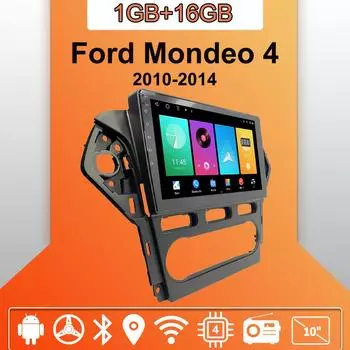 Автомобильное радио Android Auto Carplay для Ford Mondeo 4 2010-2014, мультимедийный проигрыватель, головное устройство, стерео, GPS-навигация, BT, WIFI 1+16 ГБ 1+16GB