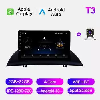 Автомобильное радио Android Auto Carplay для BMW X3 E83 2004-2012, мультимедийный проигрыватель, головное устройство, стерео, GPS-навигация, BT WIFI 2+32 ГБ 1+16GB