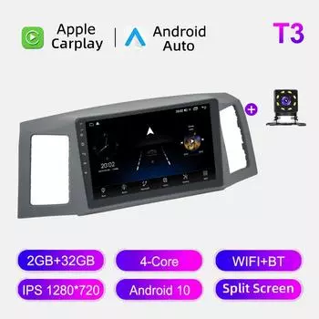 Автомобильное радио Android Auto Carplay для JEEP GRAND CHEROKEE 2004-2007, мультимедийный проигрыватель, головное устройство, стерео, GPS-навигация, BT WIFI 2+32 ГБ 1+16GB