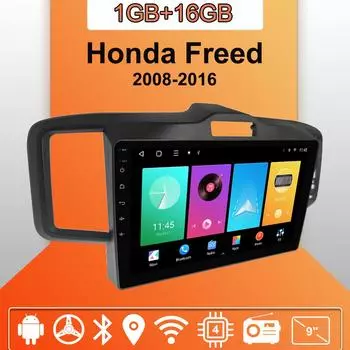 Автомобильное радио Android Auto Carplay для Honda Freed 2008-2016, мультимедийный проигрыватель, головное устройство, стерео, GPS-навигация, BT WIFI 1+16 ГБ 1+16GB