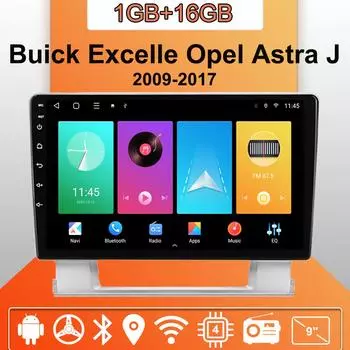 Автомобильное радио Android Auto Carplay для Buick Excelle Opel Astra J 2009-2017 Мультимедийный проигрыватель Головное устройство Стерео GPS Навигация BT WIFI 1+16 ГБ 1+16GB