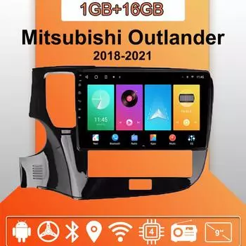 Автомобильное радио Android Auto Carplay для Mitsubishi Outlander 2018-2021, мультимедийный проигрыватель, головное устройство, стерео, GPS-навигация, BT WIFI 1+16 ГБ 1+16GB,A