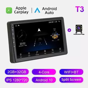 Автомобильное радио Android Auto Carplay для Renault Duster Arkana 2018-2021, мультимедийный проигрыватель, головное устройство, стерео, GPS-навигация, BT WIFI 2+32 ГБ 1+16GB