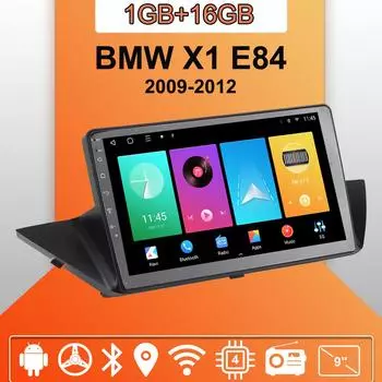 Автомобильное радио Android Auto Carplay для BMW X1 E84 2009-2012, мультимедийный проигрыватель, головное устройство, стерео, GPS-навигация, BT, WIFI, 1+16 ГБ 1+16GB
