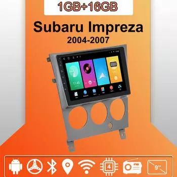 Автомобильное радио Android Auto Carplay для Subaru Impreza 2004-2007, мультимедийный проигрыватель, головное устройство, стерео, GPS-навигация, BT WIFI 1+16 ГБ 1+16GB