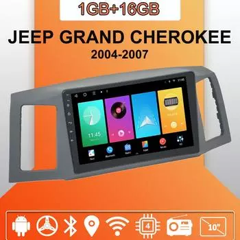 Автомобильное радио Android Auto Carplay для JEEP GRAND CHEROKEE 2004-2007, мультимедийный проигрыватель, головное устройство, стерео, GPS-навигация, BT WIFI 1+16 ГБ 1+16GB
